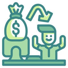 payment blue line icon