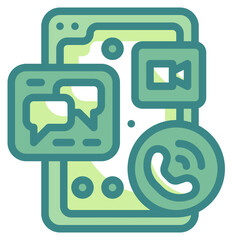 phone application blue line icon