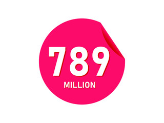 789 million texts on the white background