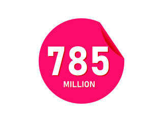785 million texts on the white background
