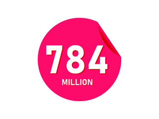 784 million texts on the white background