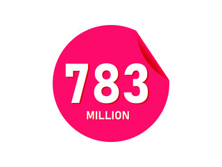 783 million texts on the white background