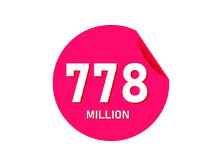 778 million texts on the white background