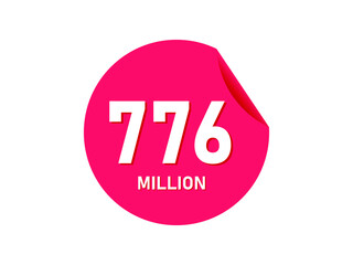 776 million texts on the white background