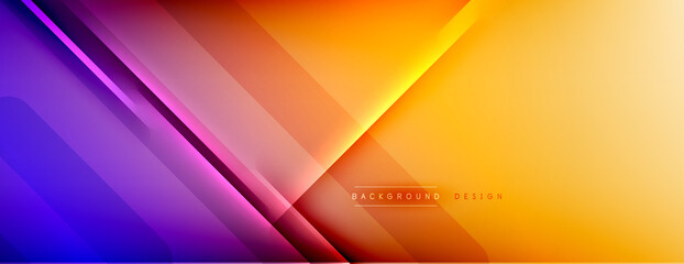 Abstract background - lines composition created with lights and shadows. Technology or business digital template. Trendy simple fluid color gradient abstract background with dynamic