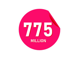 775 million texts on the white background