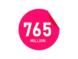 765 million texts on the white background