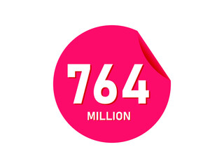 764 million texts on the white background