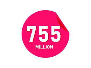 755 million texts on the white background