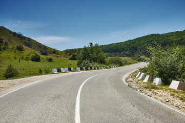 Winding road in the Dagestan Mountains