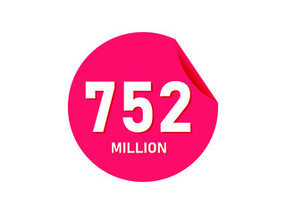 752 million texts on the white background