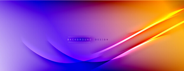 Abstract background - lines composition created with lights and shadows. Technology or business digital template. Trendy simple fluid color gradient abstract background with dynamic