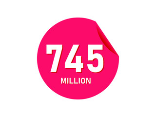 745 million texts on the white background