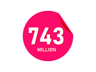 743 million texts on the white background