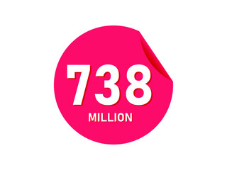 738 million texts on the white background