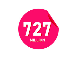 727 million texts on the white background