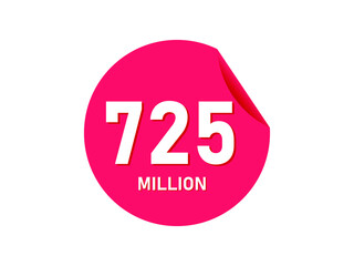 725 million texts on the white background