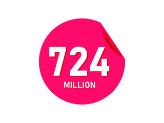 724 million texts on the white background