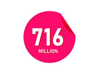 716 million texts on the white background