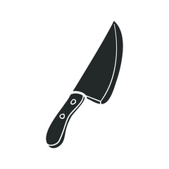 Knife Icon Silhouette Illustration. Butcher Tool Vector Graphic Pictogram Symbol Clip Art. Doodle Sketch Black Sign.