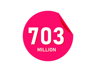 703 million texts on the white background