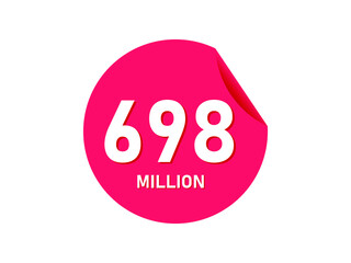 698 million texts on the white background