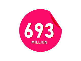 693 million texts on the white background
