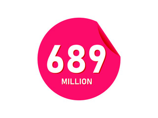 689 million texts on the white background