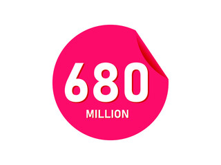 680 million texts on the white background