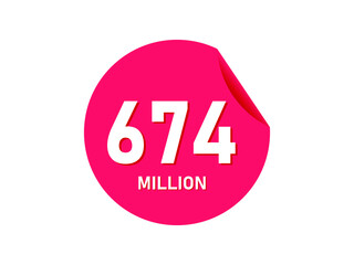 674 million texts on the white background