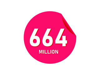 664 million texts on the white background