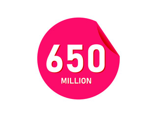 650 million texts on the white background