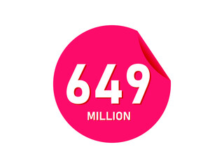 649 million texts on the white background