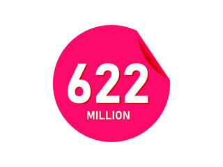 622 million texts on the white background
