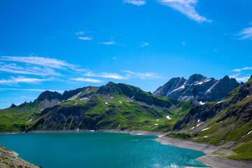 Lüner Lake and its alpin scenery (Vorarlberg, Austria)