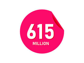 615 million texts on the white background