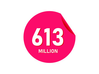 613 million texts on the white background