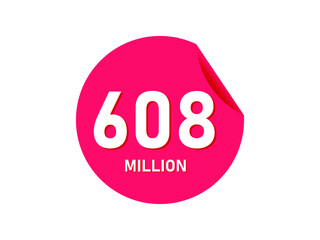 608 million texts on the white background