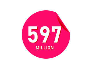 597 million texts on the white background