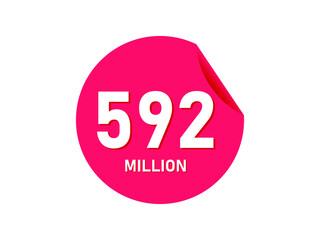 592 million texts on the white background