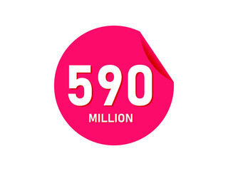 590 million texts on the white background