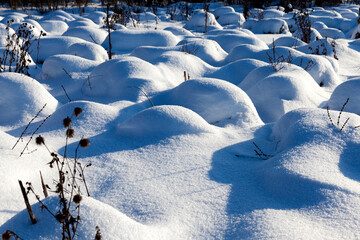 the winter season with cold weather and a lot of snow