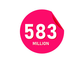 583 million texts on the white background