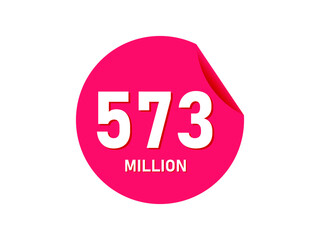 573 million texts on the white background
