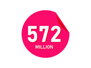 572 million texts on the white background