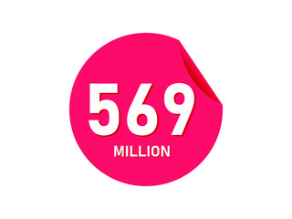 569 million texts on the white background