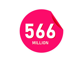 566 million texts on the white background