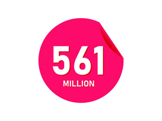 561 million texts on the white background
