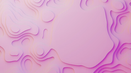 Abstract background layers of waves pink. 3D illustration With copy space for text.