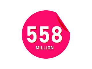 558 million texts on the white background